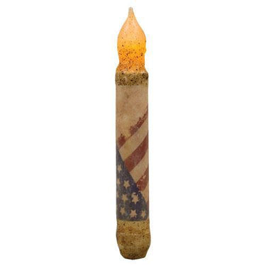 6 Burnt Ivory Vintage Flag Timer Taper - The Fox Decor